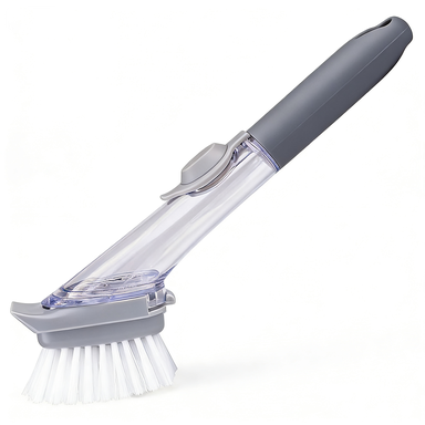 Soap Dispensing Pot & Dish Brush with Hanging Hook & Sponge Refills