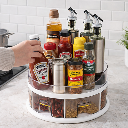 360° Rotating Kitchen Spice Rack - Ultimate Multifunctional Seasoning Storage Organizer