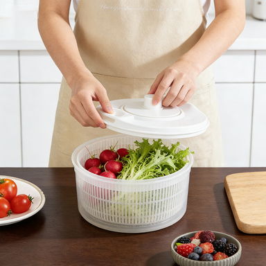 Multifunctional Manual Vegetable Fruit Drainer Salad Spinner Washing Basket