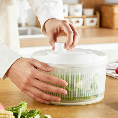 Multifunctional Manual Vegetable Fruit Drainer Salad Spinner Washing Basket