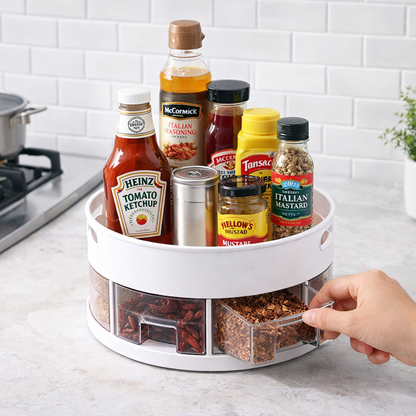 360° Rotating Kitchen Spice Rack - Ultimate Multifunctional Seasoning Storage Organizer