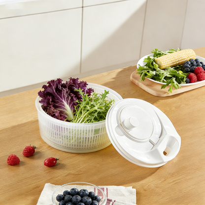 Multifunctional Manual Vegetable Fruit Drainer Salad Spinner Washing Basket